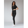 Spodnie medyczne damskie joggery scrubs - Black