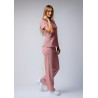 Spodnie medyczne damskie baggy scrubs - Blush Pink