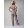 Spodnie medyczne damskie baggy scrubs - Taupe
