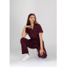 Spodnie medyczne damskie baggy scrubs - Very Cherry