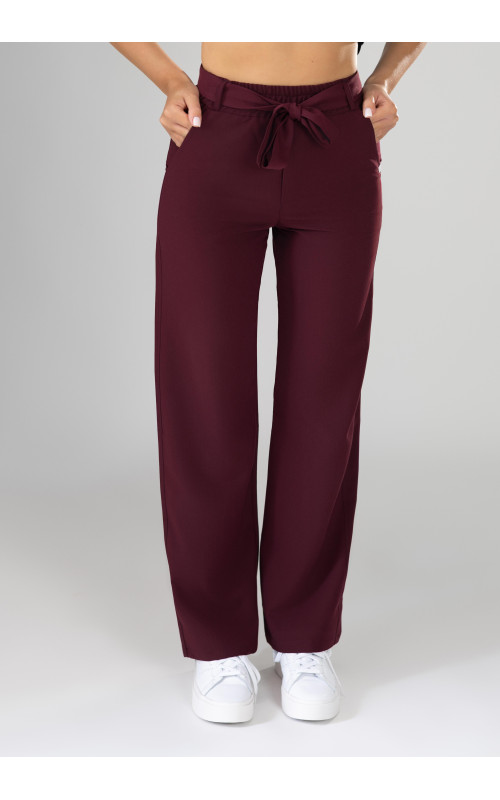 Spodnie medyczne damskie baggy scrubs - Very Cherry