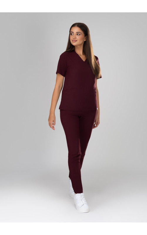 Bluza medyczna damska scrubs Basic - Very Cherry