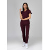 Spodnie medyczne damskie joggery scrubs - Very Cherry