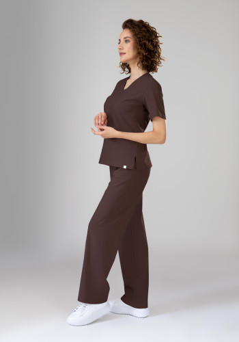 Spodnie medyczne damskie baggy scrubs - Hot Chocolate