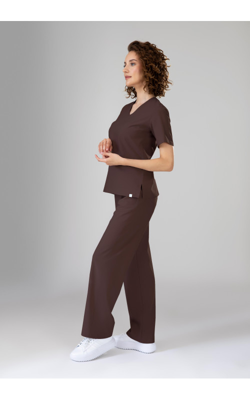 Spodnie medyczne damskie baggy scrubs - Hot Chocolate