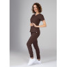 Spodnie medyczne damskie joggery scrubs - Hot Chocolate