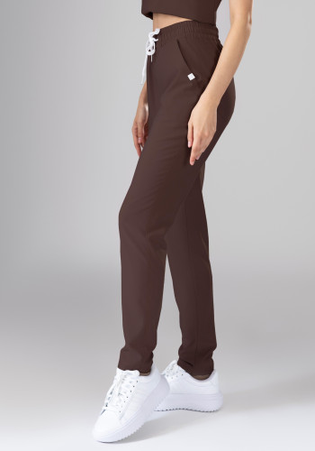 Spodnie medyczne damskie proste scrubs - Hot Chocolate