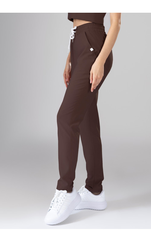 Spodnie medyczne damskie proste scrubs - Hot Chocolate